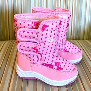 EQUICK 🩷PINK🩷 WINTER BOOTS WATERPROOF VELCRO CLOSURE SNOW BOOTS W/FUR 🌟EUC🌟